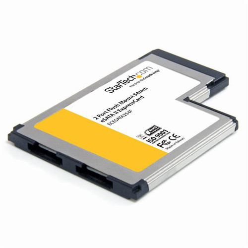 Startech 2 Port Flush Mount Expresscard 54Mm Esata Ii Controller Adapter Card - ECESATA254F