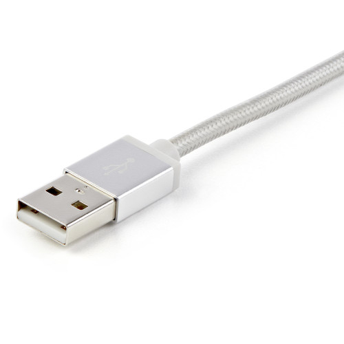Startech 1 M (3 F.T) USB Multi Charging Cable - USB To Micro-USB Or USB-C Or Lightning For Iphone / Ipad / Ipod / Android - Apple Mfi Certified - 3 In 1 USB Charger - Braided - LTCUB1MGR