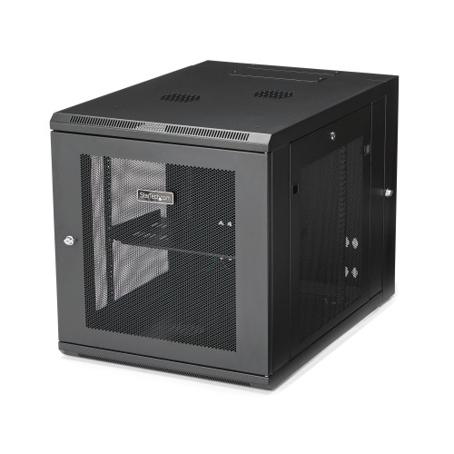 Startech 12U 19" Wall Mount Network Cabinet - 4 Post 24" Deep Hinged Server Room Data Cabinet- Locking Computer Equipment Enclosure W/Shelf - Flexible Vented It Rack - Pre-Assembled - RK1232WALHM