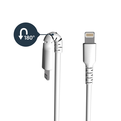 Startech 2M USB A To Lightning Cable - Durable White USB Type A To Lightning Connector Charge And Sync Charger Cord - Rugged W/Aramid Fiber - Apple Mfi Certified - Ipad Air Iphone 11 - RUSBLTMM2M