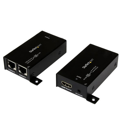 Startech HDMI Over Cat5 / Cat6 Extender With Ir - 100 Ft (30M) Power Free - Extend HDMI Up To 100Ft (30M) Over Cat5E/6 Cabling With Power Over Cable To Receiver - HDMI Over Cat5 - HDMI Cat5 Extender - HDMI Over Cat6 - HDMI Extender Over - ST121SHD30