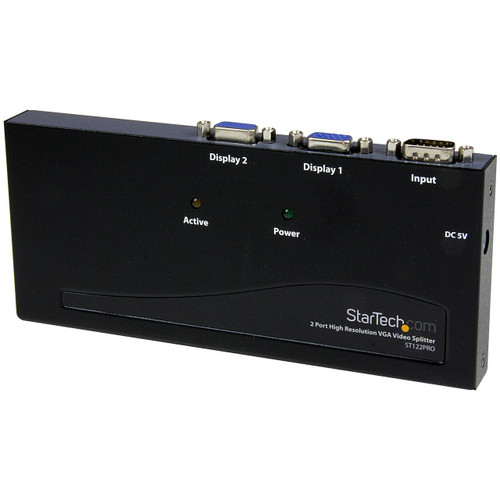 Startech 2 Port High Resolution Vga Video Splitter With Audio - 400 Mhz - ST122PROA
