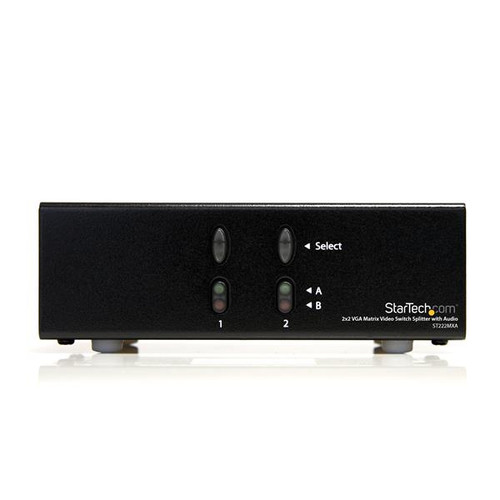 Startech 2X2 VGA Matrix Video Switch Splitter With Audio - ST222MXA