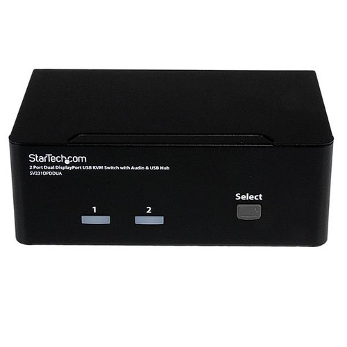 Startech 2 Port Dual Displayport USB KVM Switch With Audio & USB 2.0 Hub - SV231DPDDUA