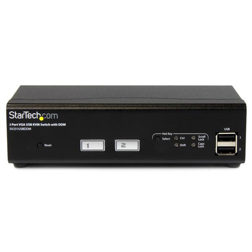 Startech 2 Port USB VGA KVM Switch With Ddm Fast Switching Technology And Cables - SV231USBDDM