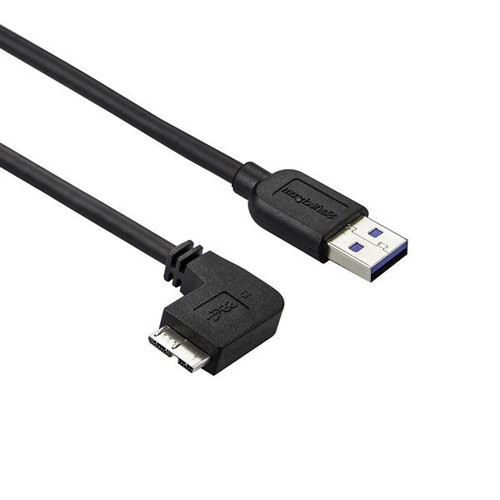 Startech Slim Micro USB 3.0 Cable - M/M - Left-Angle Micro-USB - 1M (3Ft) - USB3AU1MLS
