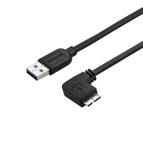Startech Slim Micro USB 3.0 Cable - M/M - Right-Angle Micro-USB - 0.5M (20In) - USB3AU50CMRS