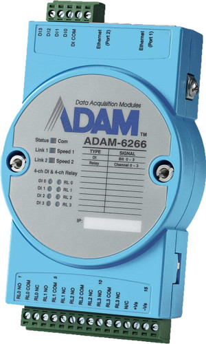 Advantech B+B SmartWorx 4-ch Relay Output Modbus TCP Module - ADAM-6266-B