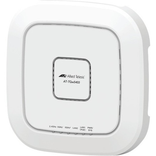 Allied Telesis IEEE 802.11ac Wave2 wireless access point with tri-band radios and embedded antenna. AC power adapter not included.. - AT-TQM5403-00