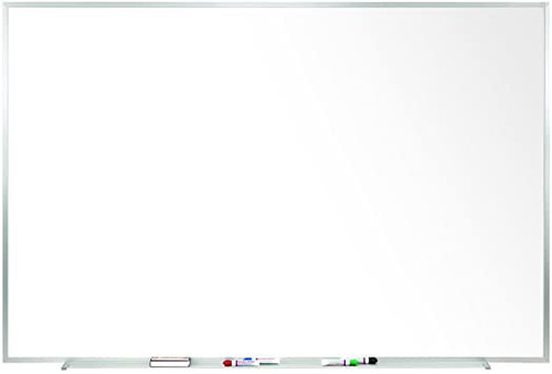Mooreco Porcelain Steel Markerboard 4 X 12 Alum Trim Low Gloss White - 202AM-26