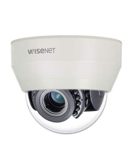 Hanwha Vision Wisenet Hd+ 4mp Ir Indoor Dome Camera, Ahd Or Cvbs Formats Are Available, Manual Vari-focal Lens (3.1x) (3.2-10mm), True D/n, 24vac/12vdc, Ir Distance 65 Feet. - HCD-7070RA