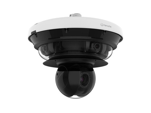Hanwha Vision Wisenet P Series Network Vandal Outdoor Multi-directional Camera With Ptz, Ai On] 4ch X 8mp @ 15fps / Ai Off] 4ch X 8mp @ 20fps + Ptz 40x 2mp @ 60fps, 4ch Remote Ptrz Lens 3.3~5.7mm (fov H: 109 ~5 - PNM-C34404RQPZ/KUS