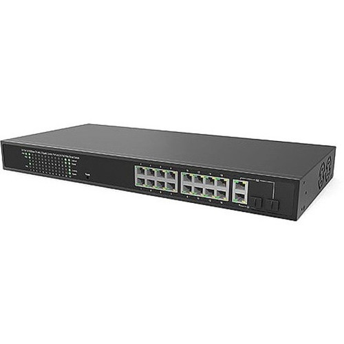 Hanwha Vision Wisenet Sky Switch Sw18m (16 Port Managed PoE+, With 2xgig Uplink) - EN-SW18M-001