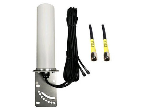 AG Antenna AG19B Omni Mimo 2 X Wifi 2.4Ghz Antenna W/L-Bracket Mount - Includes 2 X 16Ft Coax Cable - Rp Sma Male - AG19B-16-RSM