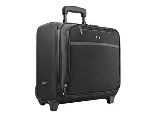 Solo NY Fully padded 16in laptop compartment, Quick access pocket, Full size front zip-down organizer and divided file compartment, Overnighter section, Padded carry handle, Push-button telescoping handle system - CLA901-4