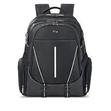 Solo NY Fully padded 17.3in laptop compartment, Internal iPad/ tablet pocket, Two front pockets, Front zip-down organizer section, Side zippered pockets secures accesories, Orange interior lining, Carry handle, Padded back - UBN701-4