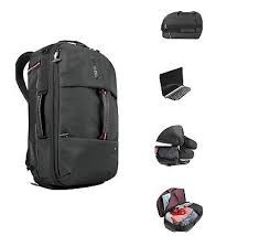 Solo NY Backpack transforms into duffel, Large capacity, Separate shoe/laundry compartment, Internal organizer section, Removable/adjustable shoulder strap, Hideaway padded backpack straps, Sports zipper pulls, Smooth nylon fabric - VAR600-4