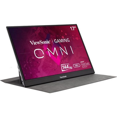 Viewsonic 17IN Portable IPS Gaming Monitor 1920x1080 resolution 144Hz Refresh Rate AMD FreeSync Premium Mobile Ergonomics USB-C HDMI. - VX1755