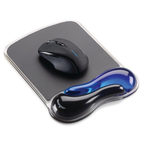 Kensington Duo Gel Wave Mouse Pad Wrist Rest - Blue - K62401AM