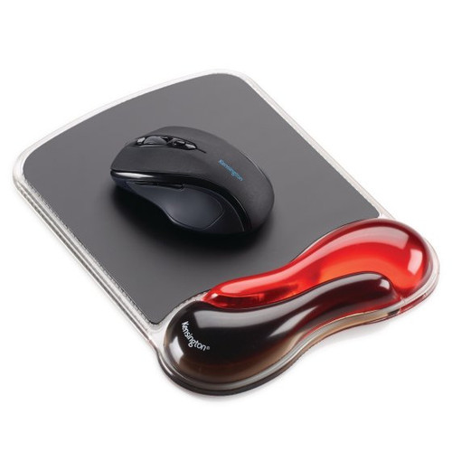 Kensington Duo Gel Wave Mouse Pad Wrist Rest - Red - K62402AM