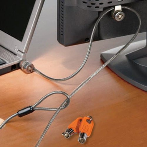 Kensington MicroSaver Keyed Twin Head Laptop Lock-custom Keyed - K64187F