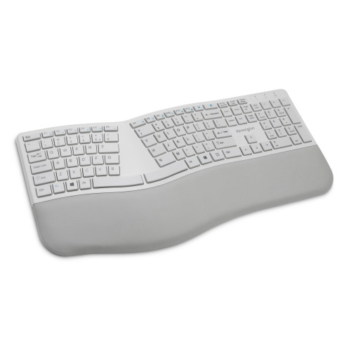 Kensington Pro Fit Ergo Wireless Keyboard-Gray - Wireless Connectivity - Bluetooth/RF - 2.40 GHz - USB Interface - Gray -K75402US - K75402US