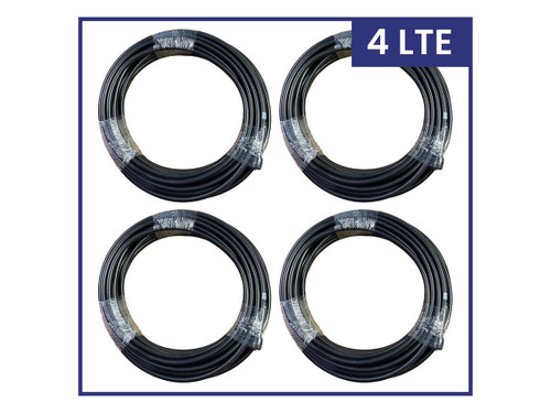 Parsec LMR 400 Cable kit for 4:1 antenna with 4 LTE cables, N type Male to N type Male connectors, 4 cables at 50 ft each - PC4004L50NM