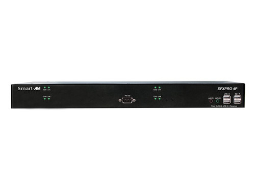 Smartavi Quad DVI-D, Stereo Audio, USB 2.0/1.1, RS-232 Multimode Fiber Extender up to 1,500 ft. Includes: SFXPRO-4P-TX, SFXPRO-4P-RX, 2 X (CCPWR06) - AVI-SFXPRO-4P-M-S