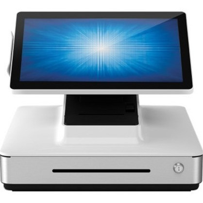 Elo POS PAYPOINT PLUS POS SYSTEM, MTO, NCNR, WIN 10, CORE I5-8500T, 15.6-INCH, PCAP, 8GB RAM, 128 SSD, 3-INCH PRINTER, 2D BARCODE SCANNER, 4X8 CASH DRAWER, WHITE - E833323
