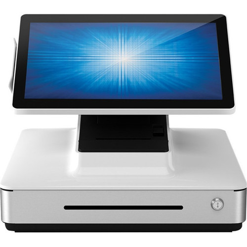 Elo POS PAYPOINT PLUS POS SYSTEM, WINDOWS 10, CORE I5-8500T, 15.6-INCH, PCAP, 8GB RAM, 128 SSD, 3-INCH PRINTER, 2D BARCODE SCANNER, 5X6 CASH DRAWER, WHITE - E833933