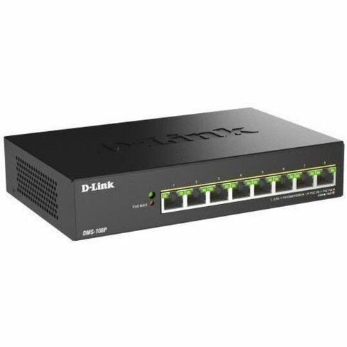 D-Link DMS-108P 8 Port 2.5G/MultiGig PoE(60W) Unmanaged Switch, 200W, IEEE 802.3af/at/bt PoE (up to 90W/port), 230W power budget - DMS-108P