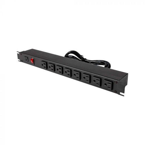 Rack Solutions 15 AMP Power Strip With 6Ft Cord. 8 Recepticles Rear Facing. Nema 5-15 Plus And Receptacles. 15 Amp, 125Vac Circuit Breaker.The Finish Is Black And Also Does Have A Lit On And Off Switch - PS19-R8-6-J