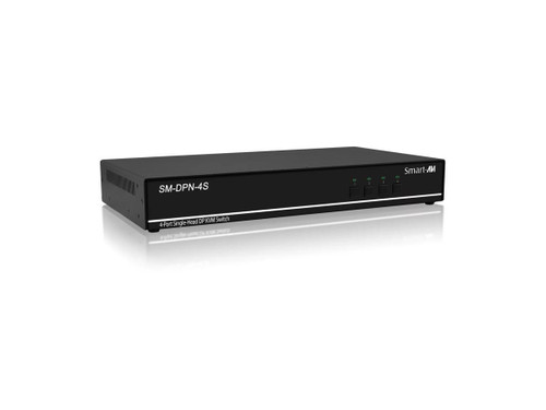 SmartAVI 4-Port Displayport KVM Switch With Audio And USB 2.0 Support. Includes: Sm-Dpn-4S, Ps12Vd2A - SM-DPN-4S-S