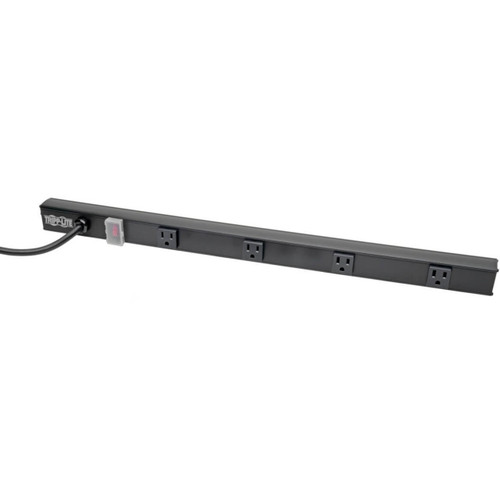 Eaton Tripp Lite 4-Outlet Power Strip, Right-Angle Nema 5-15R - 15A, 120V, 6 Ft. Cord, Right-Angle 5-15P Plug, 24 In. - PS2404RA06B