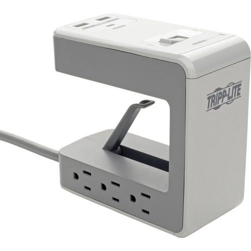 Eaton Tripp Lite Surge Protector Desk Clamp 6-Outlet 2 USB-A; 1 USB-C 8Ft Cord - TLP648USBC