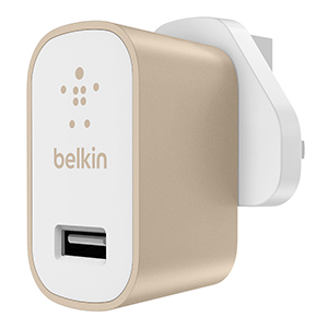 Belkin SINGLE MICRO WALL CHARGER,UNIVERSAL,5V,2.4A,GOLD - F8M731DQGLD