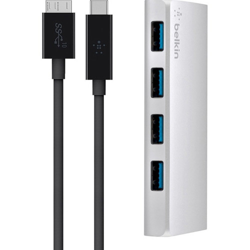 Belkin USB 3.0 4 Port Hub + USB-C Cable (USB Type-C) - F4U088TT