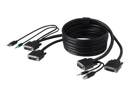 Belkin Dual DVI-D + USB A/B + Audio Combo Cable,6 Lengths - F1D9014B06T