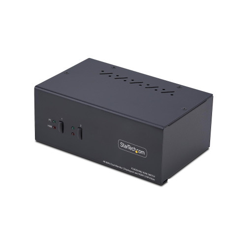 Startech 2-Port Dual-Monitor DisplayPort and HDMI KVM Switch, 4K 60Hz, 1x HDMI & 1x DP Monitor, 2-Port USB 5Gbps Hub, 2x USB HID Ports, TAA Compliant - P2ADDH462-KVM-SWITCH