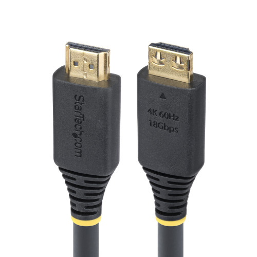 Startech 20ft (6m) Active High Speed HDMI Cable with Gripping Connectors, 4K 60Hz/1440p 144Hz, HDR10/HDCP 2.2/ARC, 18Gbps, UHD HDMI 2.0 Cord for TV/Monitor, - HDMI2-CABLE-GRIP-20F