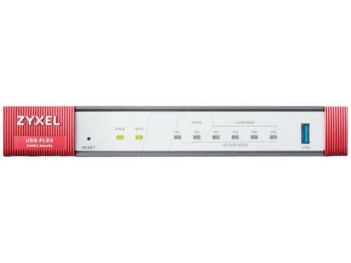 Zyxel UTM and VPN Firewall (Hardware Only) TAA Compliant -  Wired - Gigabit Ethernet - HTTPS - 5 100M/1G Ethernet (RJ-45);1 USB 3.0 Type-A;Console portRJ45) - Power input: 12V DC, 2A - USGFLEX50H