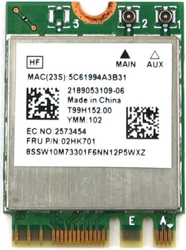 LENOVO DCG SOURCING IEEE 802.11ac Bluetooth 4.2 Wi-Fi/Bluetooth Combo Adapter - 02HK701