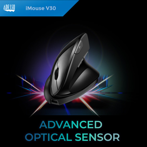 Adesso 2.4Ghz Wireless Adjustable Vertical Ergonomic Mouse - IMOUSEV30