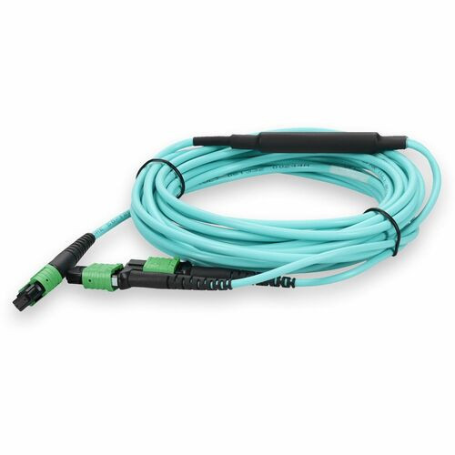 AddOn 7M Mpo-12/Apc To 2Xmpo/Apc Aqua Om4 Lszh 8-Strand Fiber Patch Cable - ADD-AMPO-2AMPO7M5OM4LZ