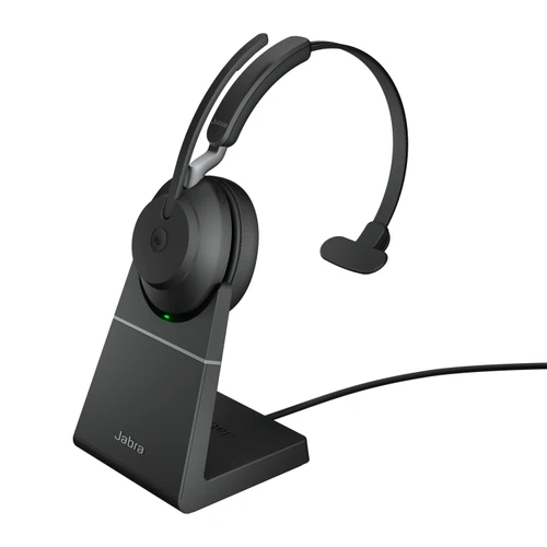 Jabra Evolve2 65 Link390a MS Mono Stand BLK, NA - Music time: Up to 37hrs, Talk time: Up to 35hrs (with busylight off)/Up to 24hrs (with busylight on) - 26599-899-989-01