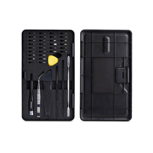 Startech Toolkit For Laptop/Desktop Computer/Electronics Repair; Specialized Tools For Bench Or Field Use - Includes 30 Magnetic Bits/Triangle Paddles/Spudgers/Metal Pry Tool/Tweezers; Aluminun Screwdriver - Removable Li - LAPTOP-TOOL-KIT