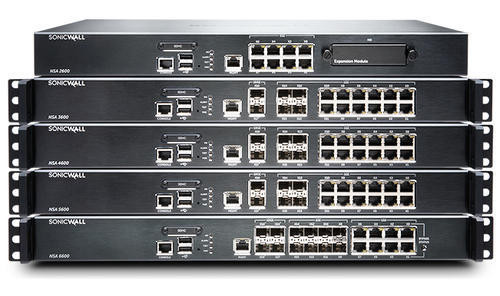 Sonicwall Nsa 5600 Network Security/Firewall Appliance - 12 Port - 1000Base-T, 10Gbase-X - 10 Gigabit Ethernet - Des, 3Des, AES (128-Bit), AES (192-Bit), AES (256-Bit), Md5, Sha-1 - 12 X RJ-45 - 7 Total Expansion Slots. - 01-SSC-1729