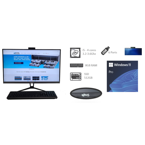 HS 27'' I5 ALL-IN-ONE DESKTOP PC 8GB RAM 512GB SSD Server