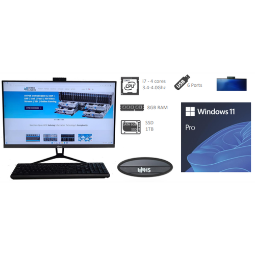 HS 27'' i7 ALL-IN-ONE DESKTOP PC 8GB RAM 1TB SSD Server