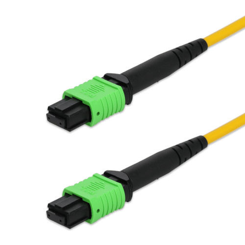 15m MPO/APC to MPO/APC Yellow OS2 OFNP (Plenum-Rated) 24-Strand SMF Fiber Patch Cable